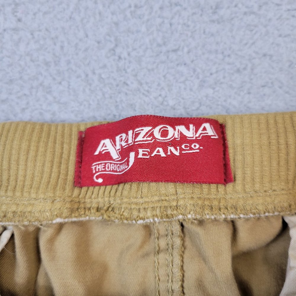 Arizona Jeans Cargo Jogger Pants Men's Size 34 Tapered Fit Elastic Cuffs Beige - Picture 7 of 12